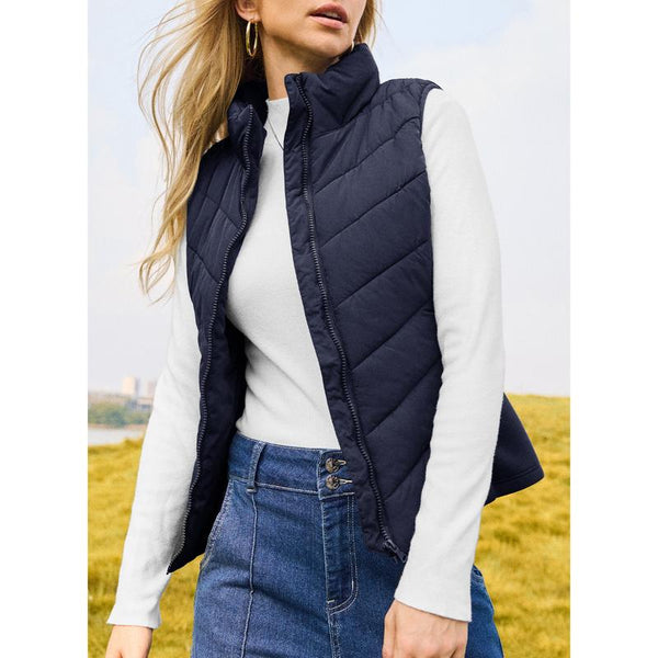 Puffer Vest Women Sleeveless Zip Up Outerwear